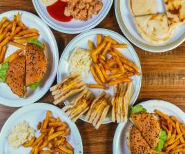 1 Beef Burger + 1 Small Pizza + Fries + 2   345 ML Drink